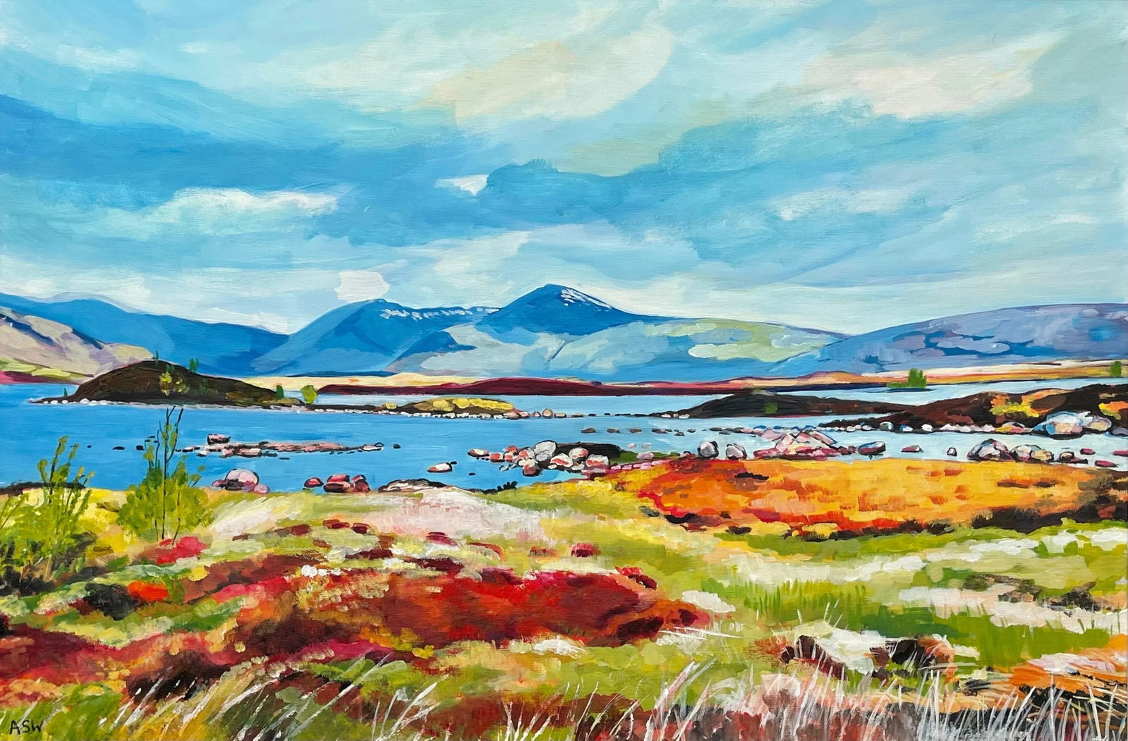 Colourful Abstract Landscape Painting of Scottish Highlands Contemporary Artist - 12