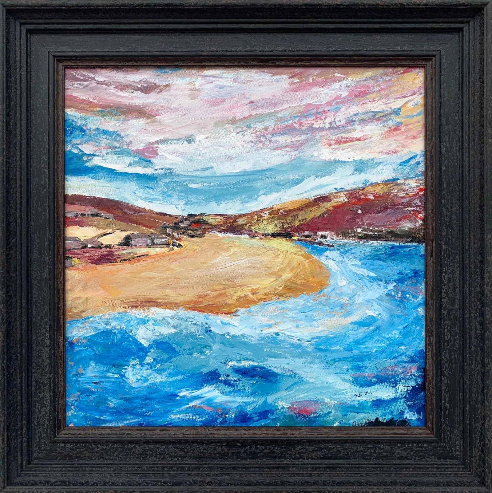Impressionistic Seascape Beach Landscape Painting Unique Original Art by Contemporary British Artist - 11