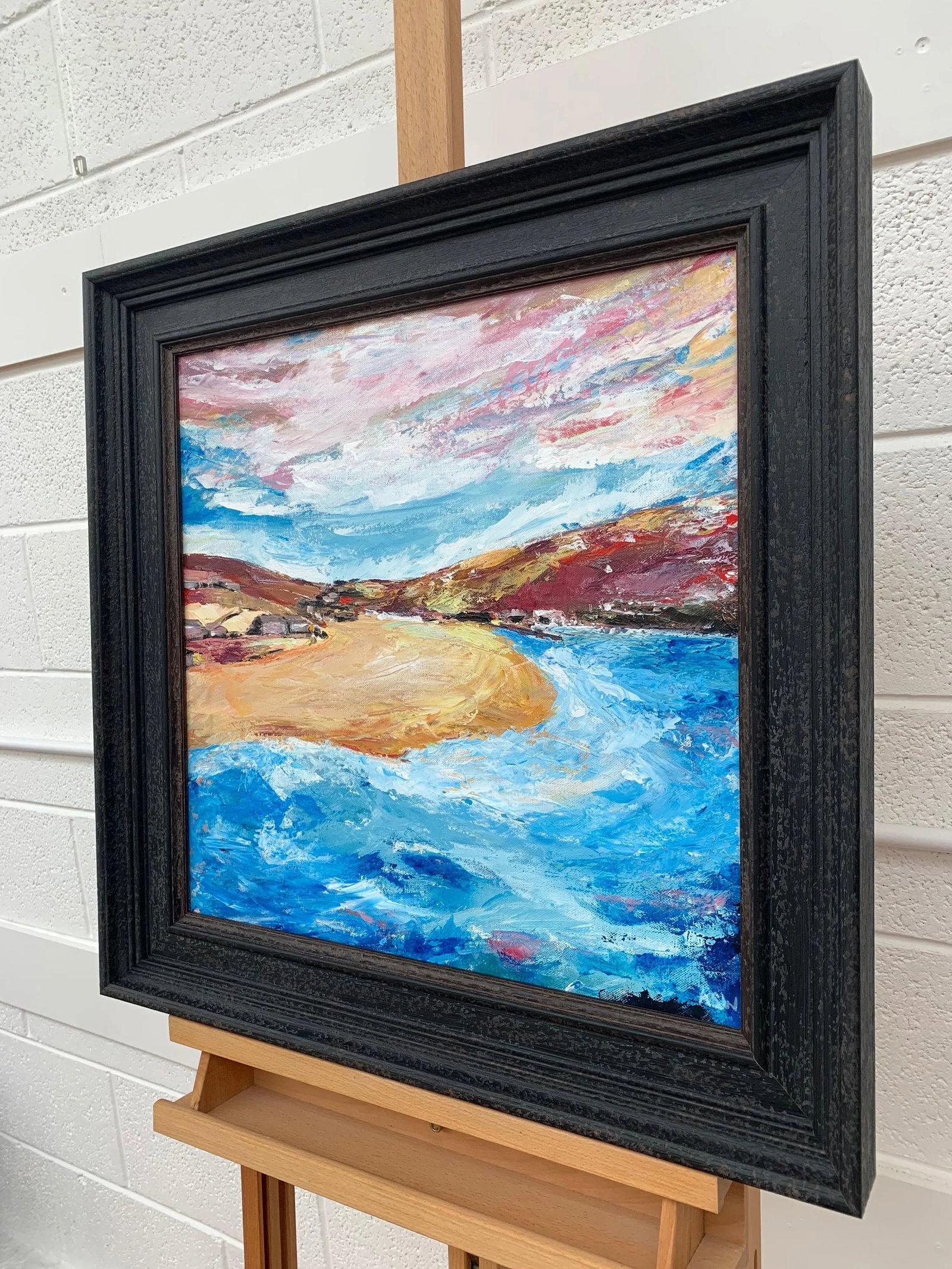 Impressionistic Seascape Beach Landscape Painting Unique Original Art by Contemporary British Artist - 4