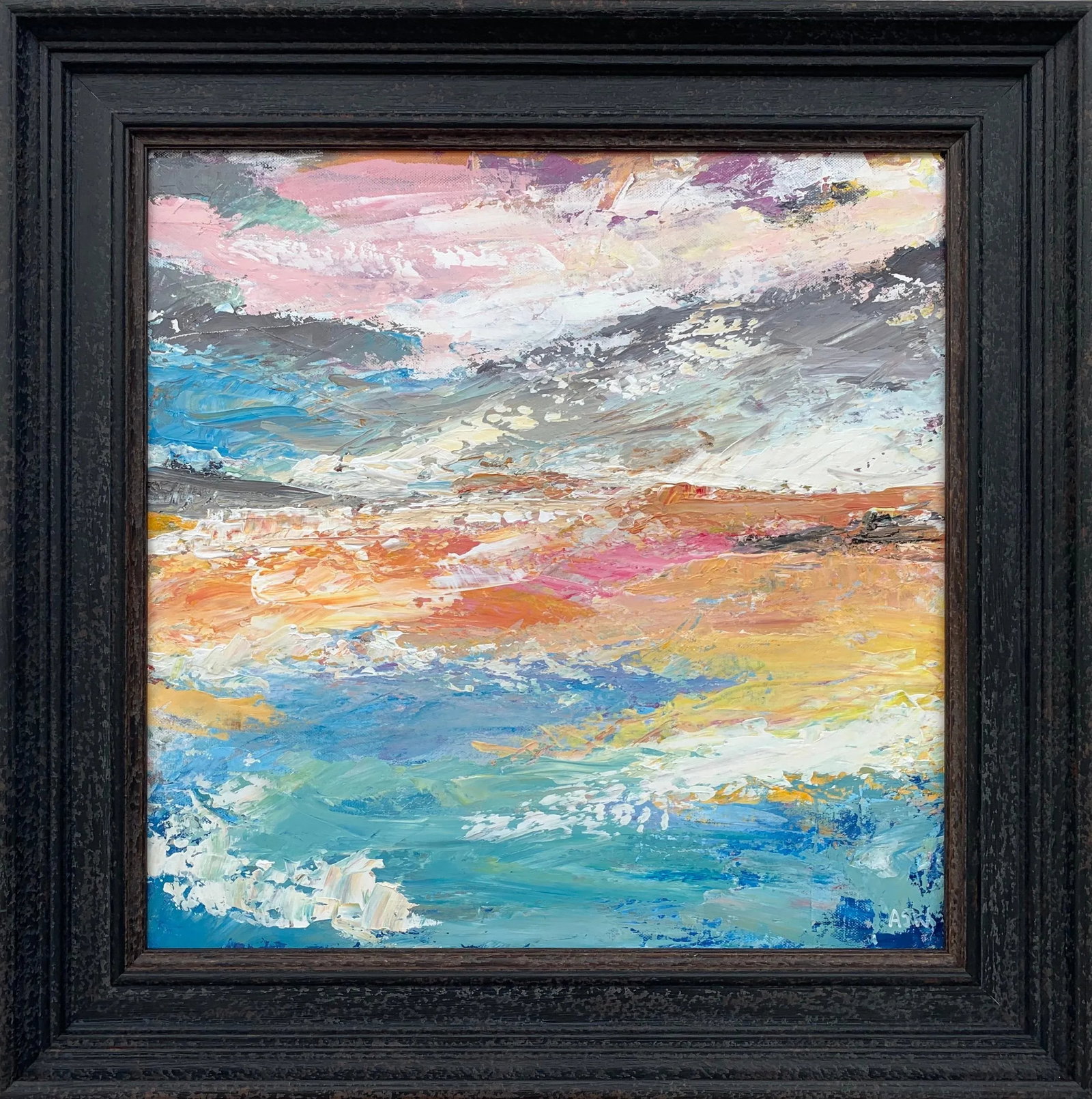 Abstract Beach Seascape Landscape Light Colours - Unique Original Art by Contemporary British Artist - 9