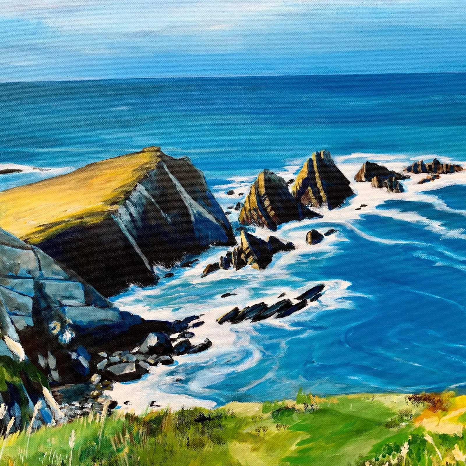Seascape Landscape Painting of Hartland Point in Devon England by Contemporary British Artist - 11