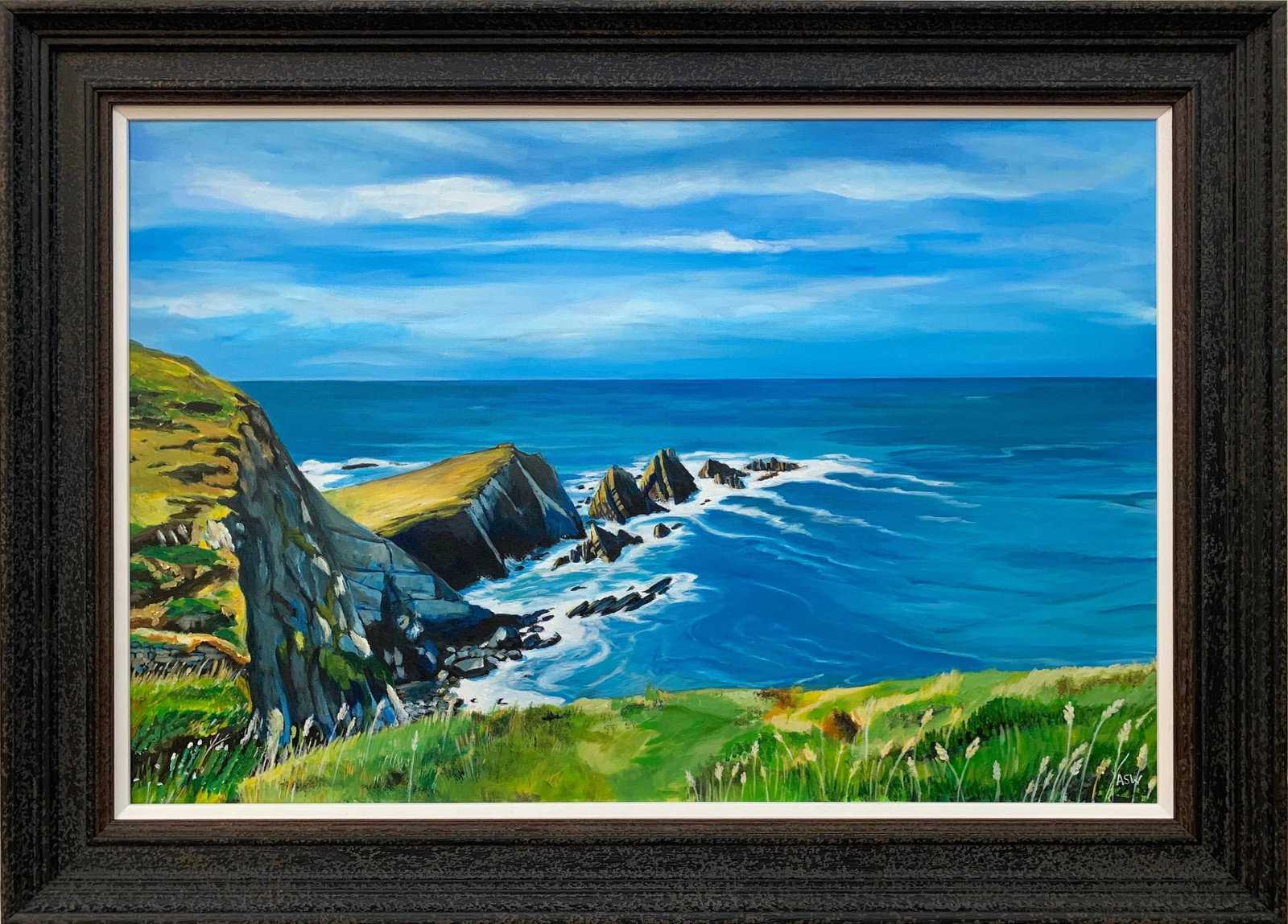 Seascape Landscape Painting of Hartland Point in Devon England by Contemporary British Artist - 12