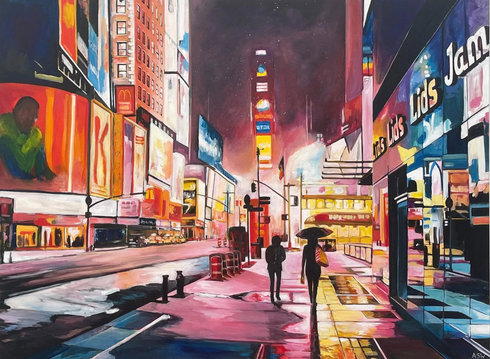 Painting of Times Square Manhattan New York City - Unique Original Art by Contemporary British Artis - 8