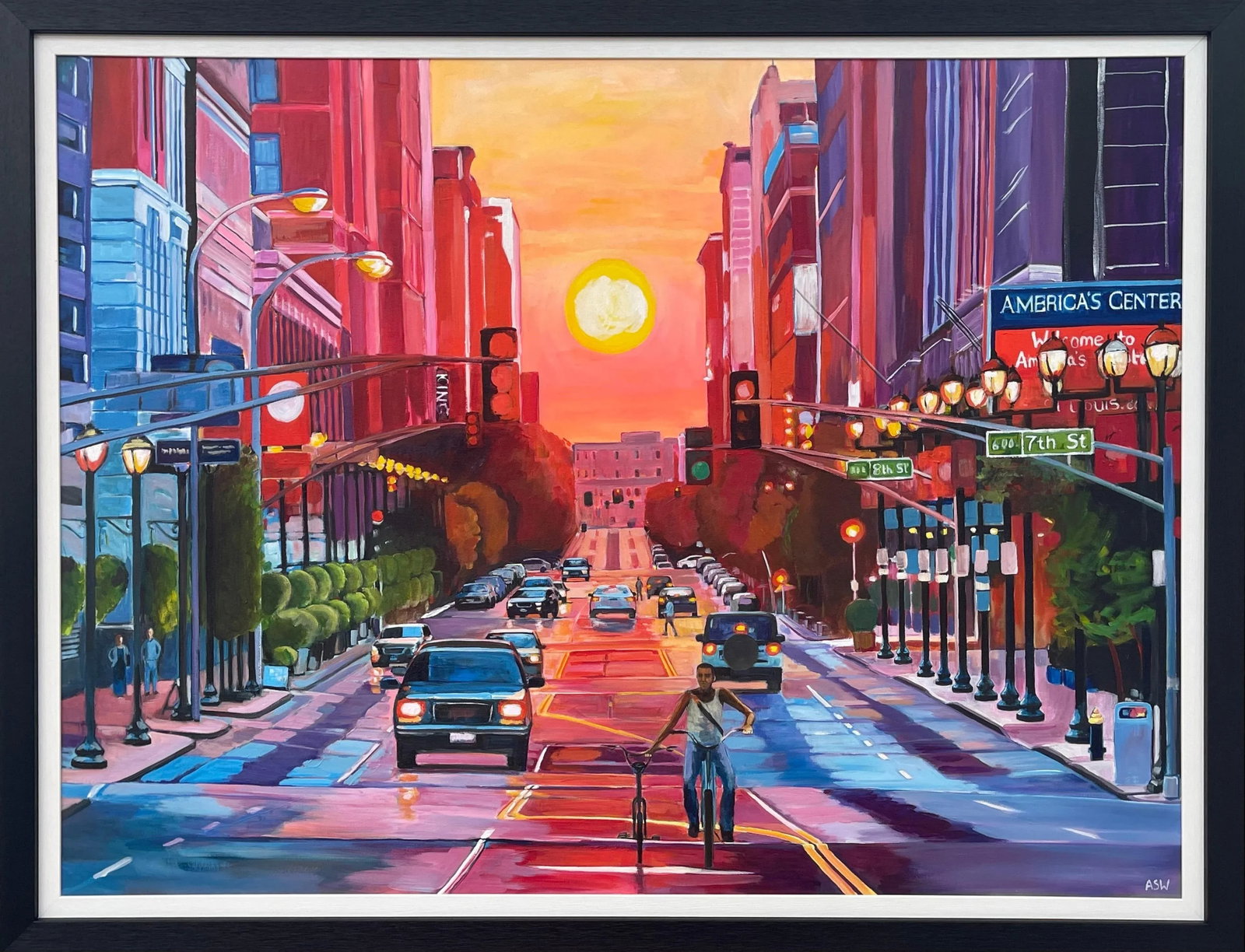 Sunset at Washington Avenue Historic District - Unique Original Art by Contemporary British Artist, - 13