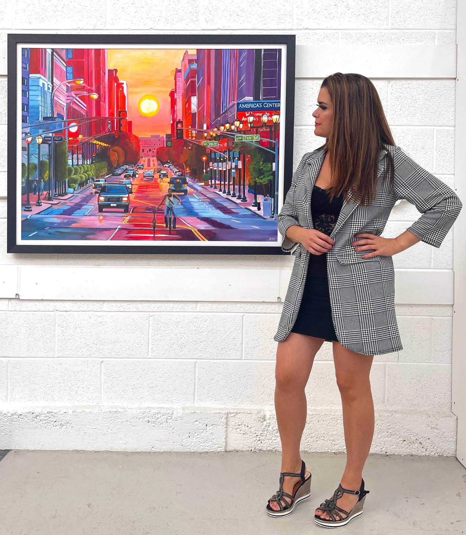 Sunset at Washington Avenue Historic District - Unique Original Art by Contemporary British Artist, - 2