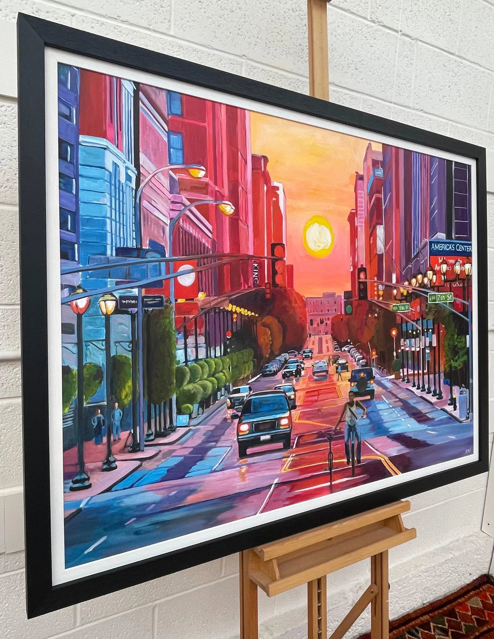 Sunset at Washington Avenue Historic District - Unique Original Art by Contemporary British Artist, - 6