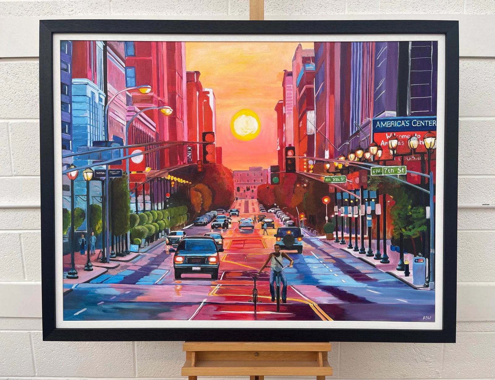 Sunset at Washington Avenue Historic District - Unique Original Art by Contemporary British Artist, - 7