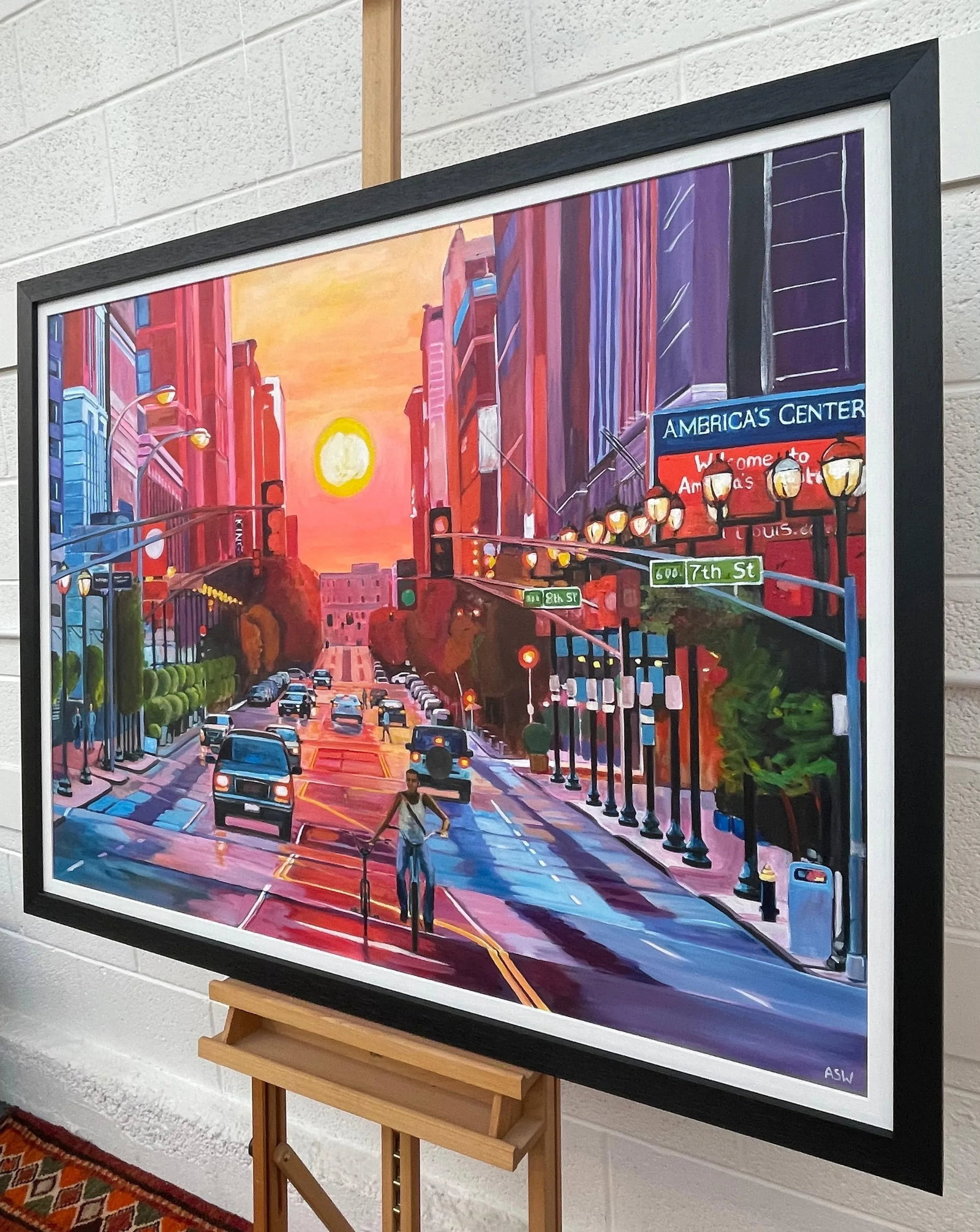 Sunset at Washington Avenue Historic District - Unique Original Art by Contemporary British Artist, - 8
