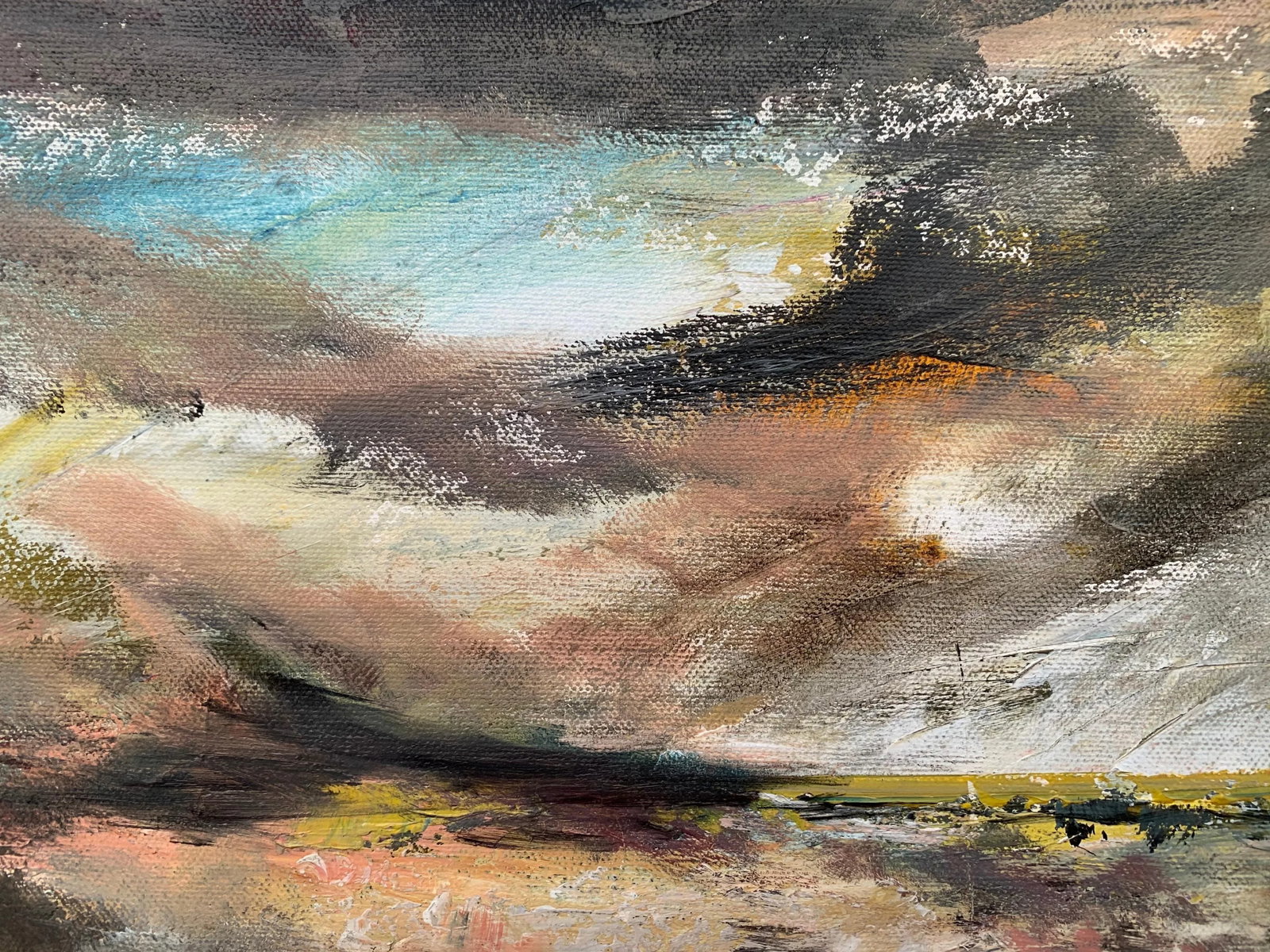 Dark Atmospheric Abstract Landscape Painting by Contemporary British Artist - 3