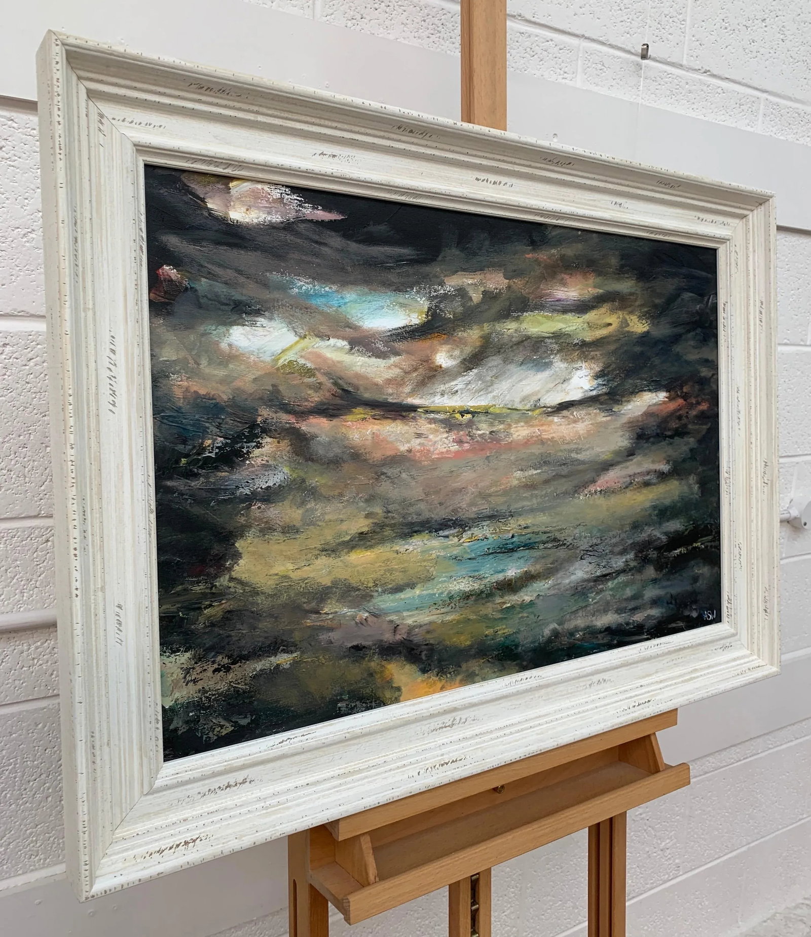 Dark Atmospheric Abstract Landscape Painting by Contemporary British Artist - 9