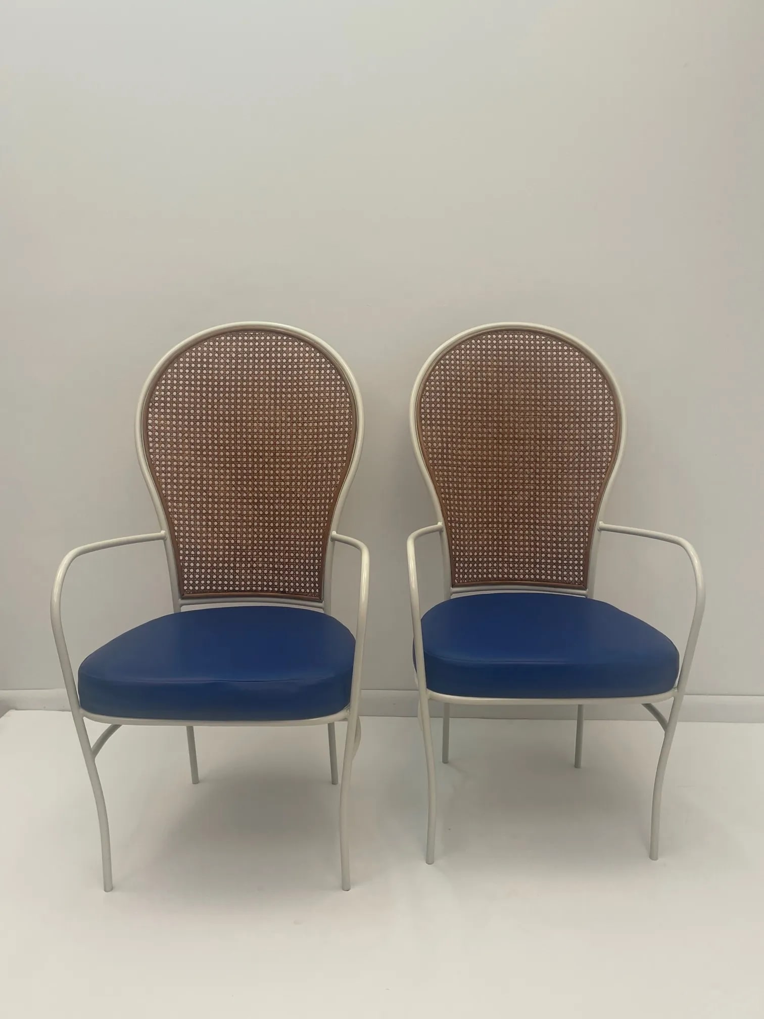 Mid-Century Milo Baughman for Thayer Coggin Iron & Caned Armchairs -A Pair - 13