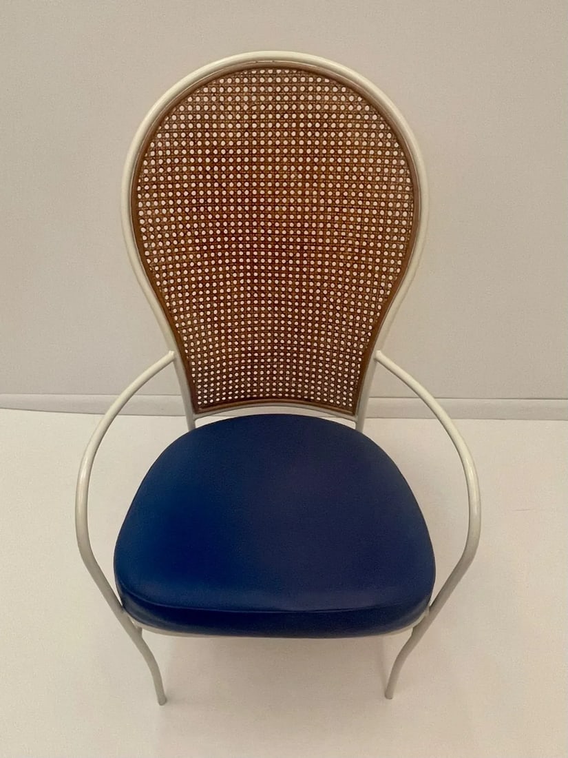 Mid-Century Milo Baughman for Thayer Coggin Iron & Caned Armchairs -A Pair - 3