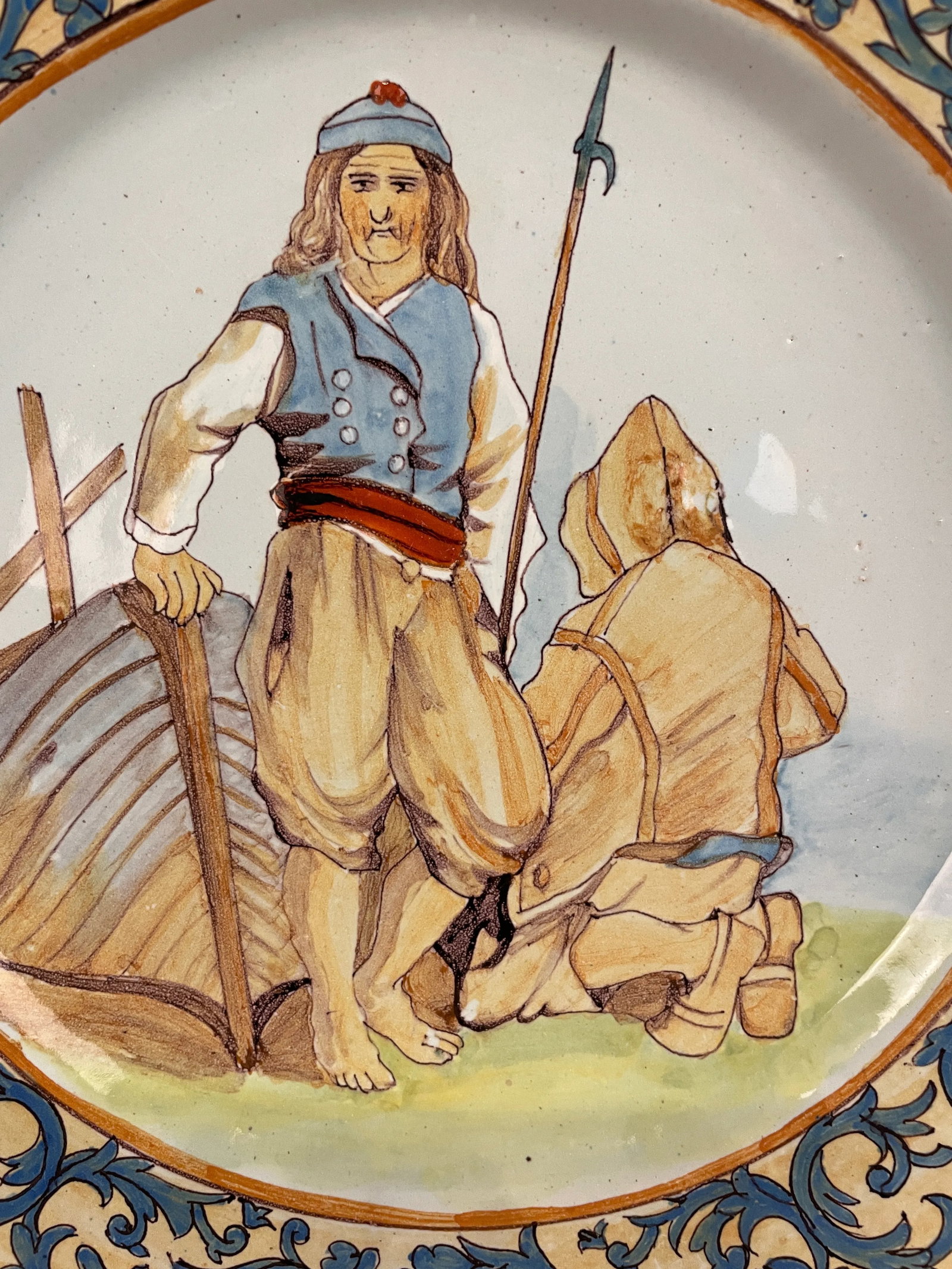 French Faience Quimper Plate Fisherman Scene - 6