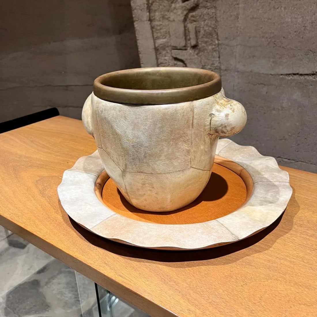 1950s Aldo Tura Goatskin Ice Bucket and Tray Macabo Cusano Milan - 3