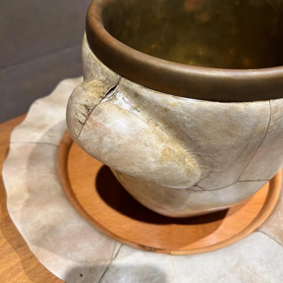 1950s Aldo Tura Goatskin Ice Bucket and Tray Macabo Cusano Milan - 4