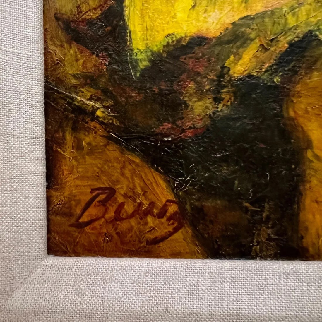 1960s Oil Painting Young Mother and Child Signed Art - 2