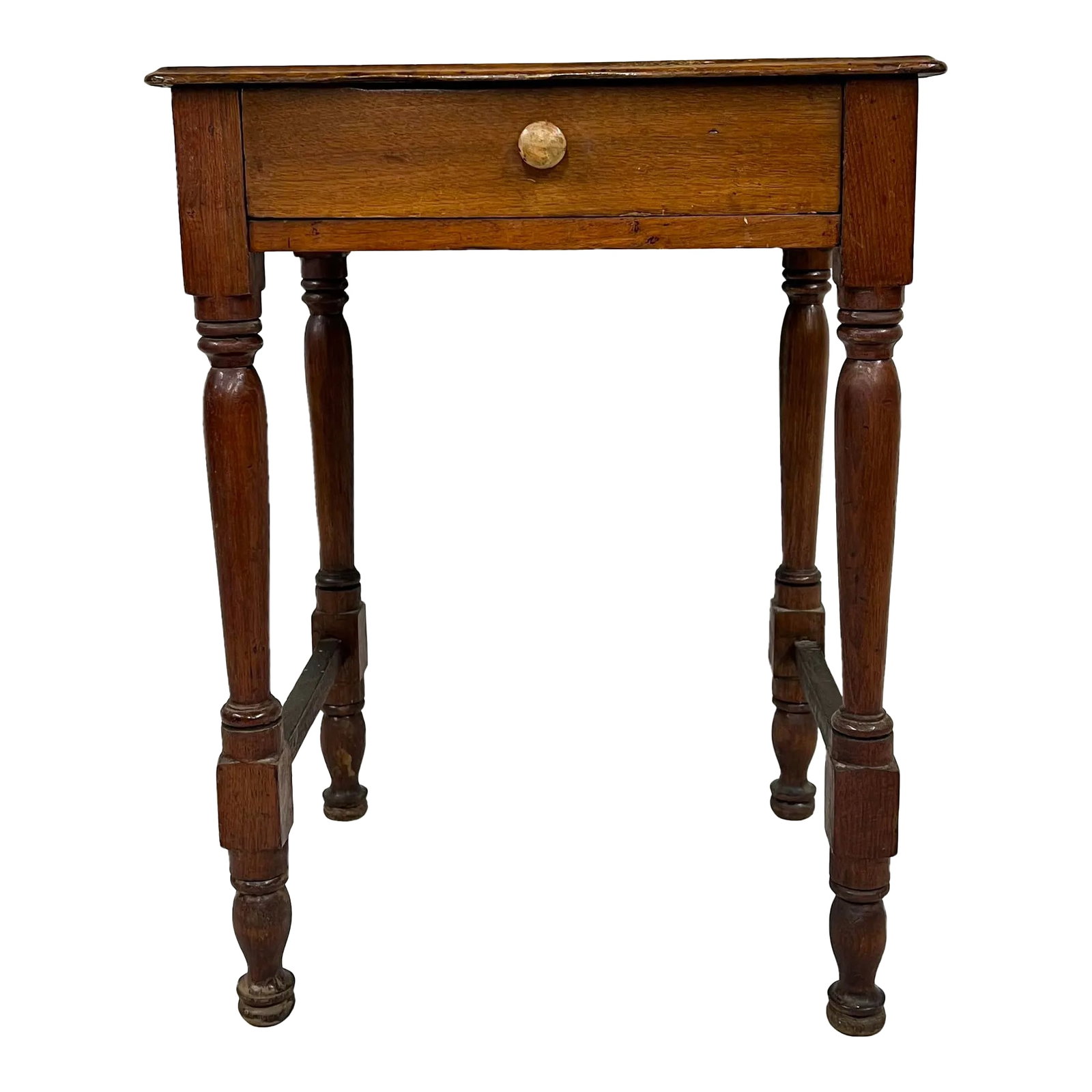 Early 1800s One Drawer Primitive Cherry Work Table (1 of 8)