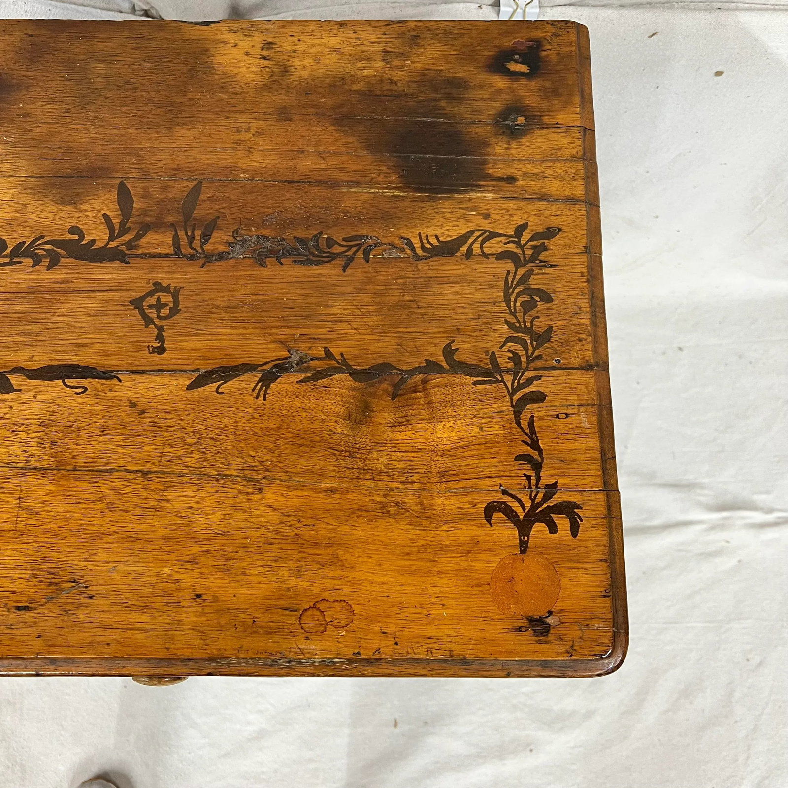 Early 1800s One Drawer Primitive Cherry Work Table - 5