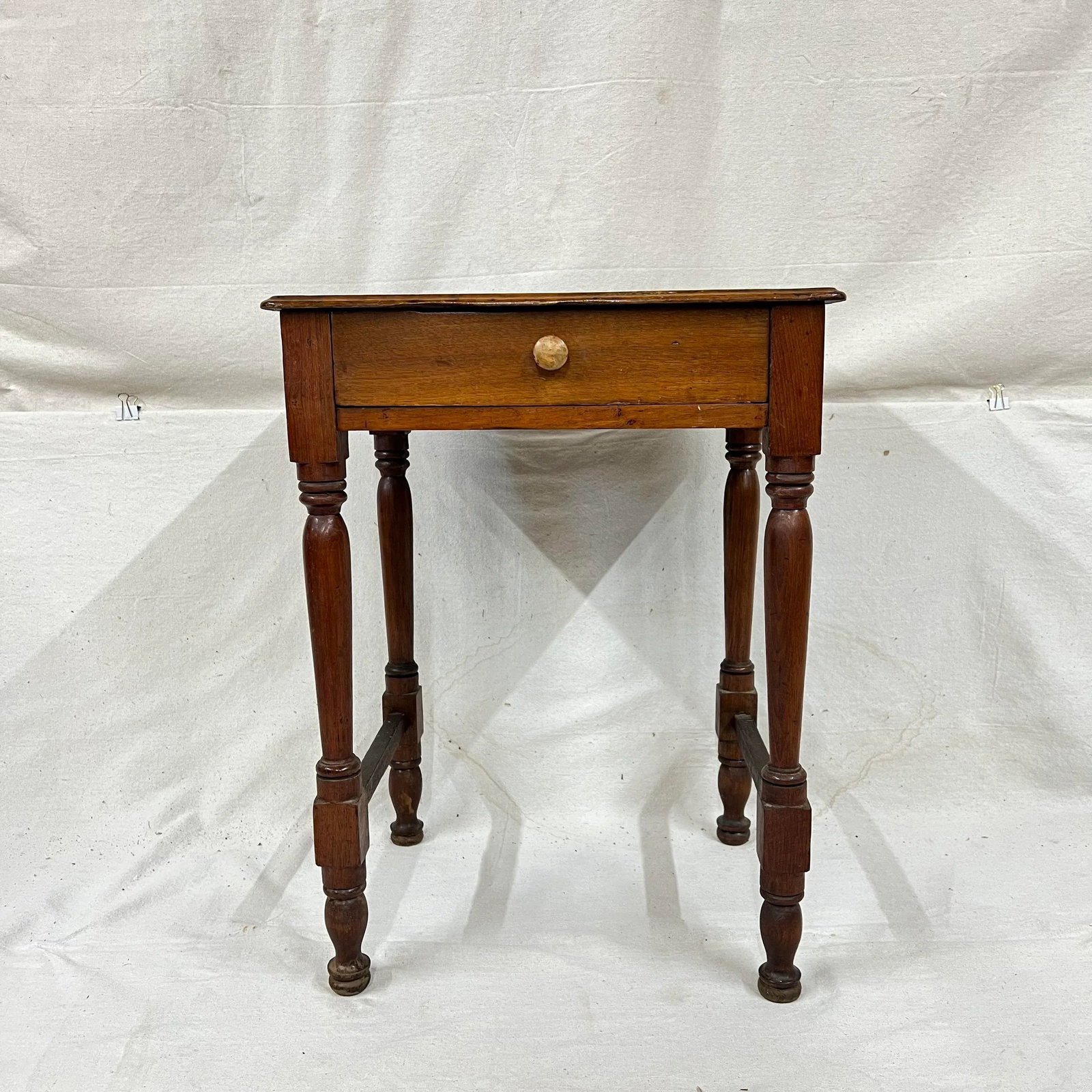 Early 1800s One Drawer Primitive Cherry Work Table - 8