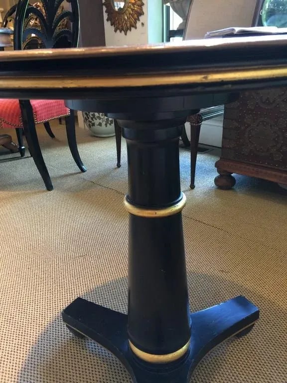 Regency Style Enameled Brass Top Side Table - 4