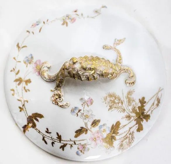Antique S & S Limoges Covered Casserole Dish - 3