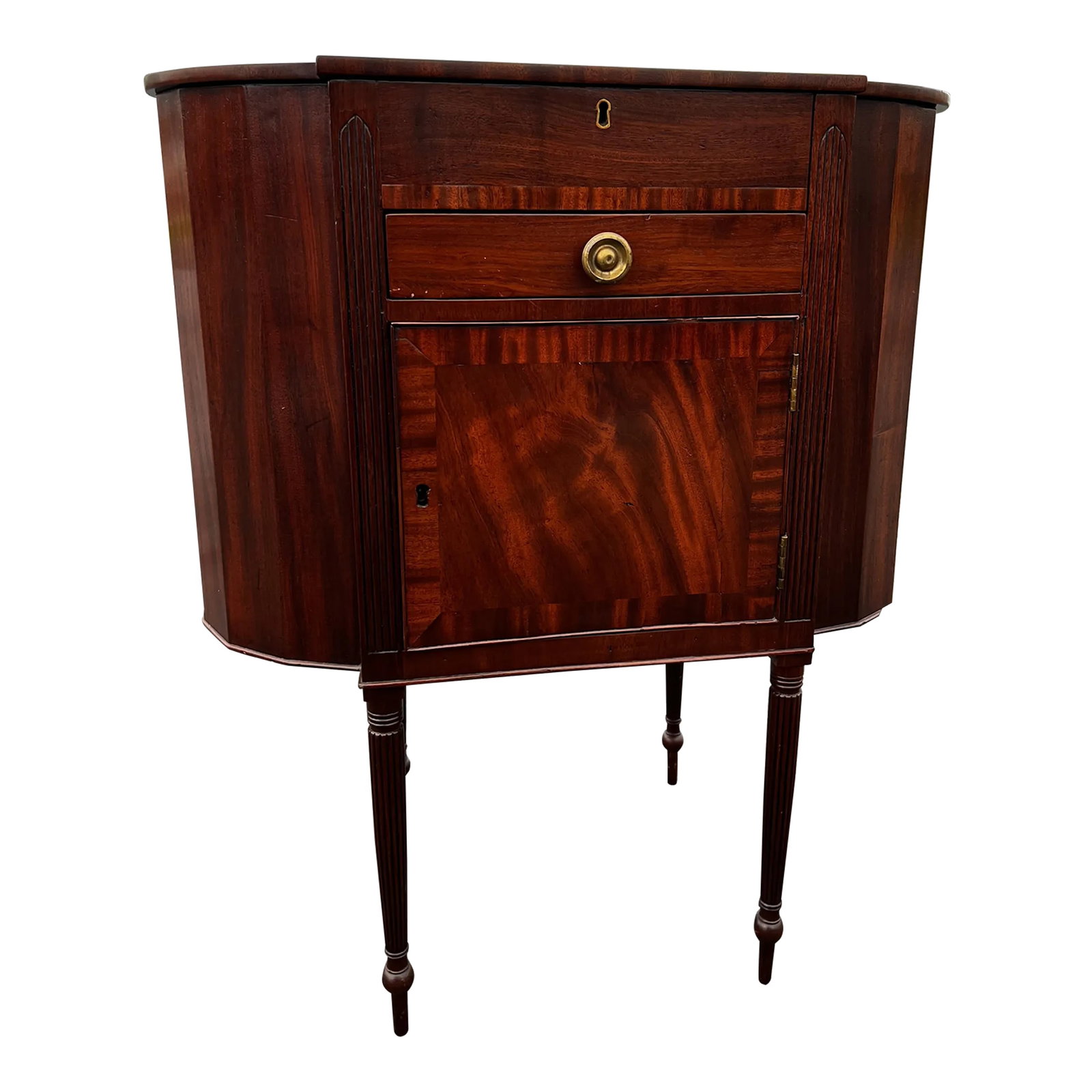 Antique Sheraton Astragal Sewing Stand Table, Philadelphia, Circa 1810s (1 of 13)