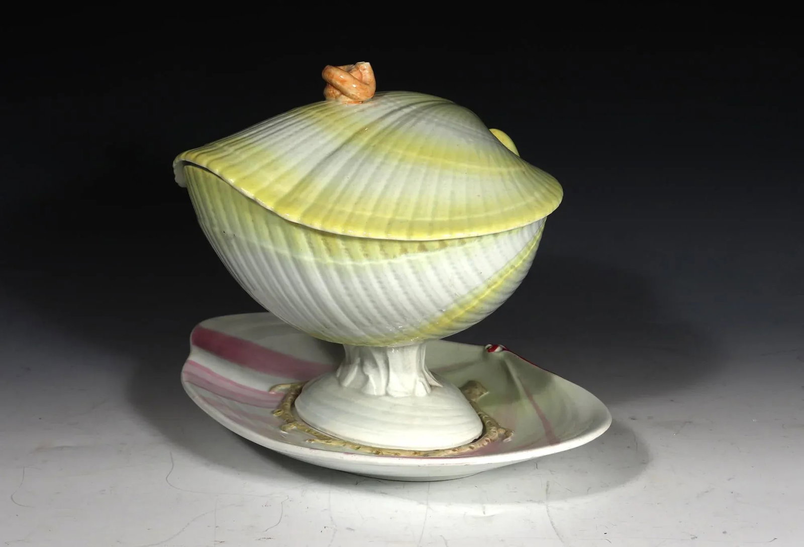 Wedgwood Pearlware Nautilus Sauce Tureen, Cover & Stand - 2