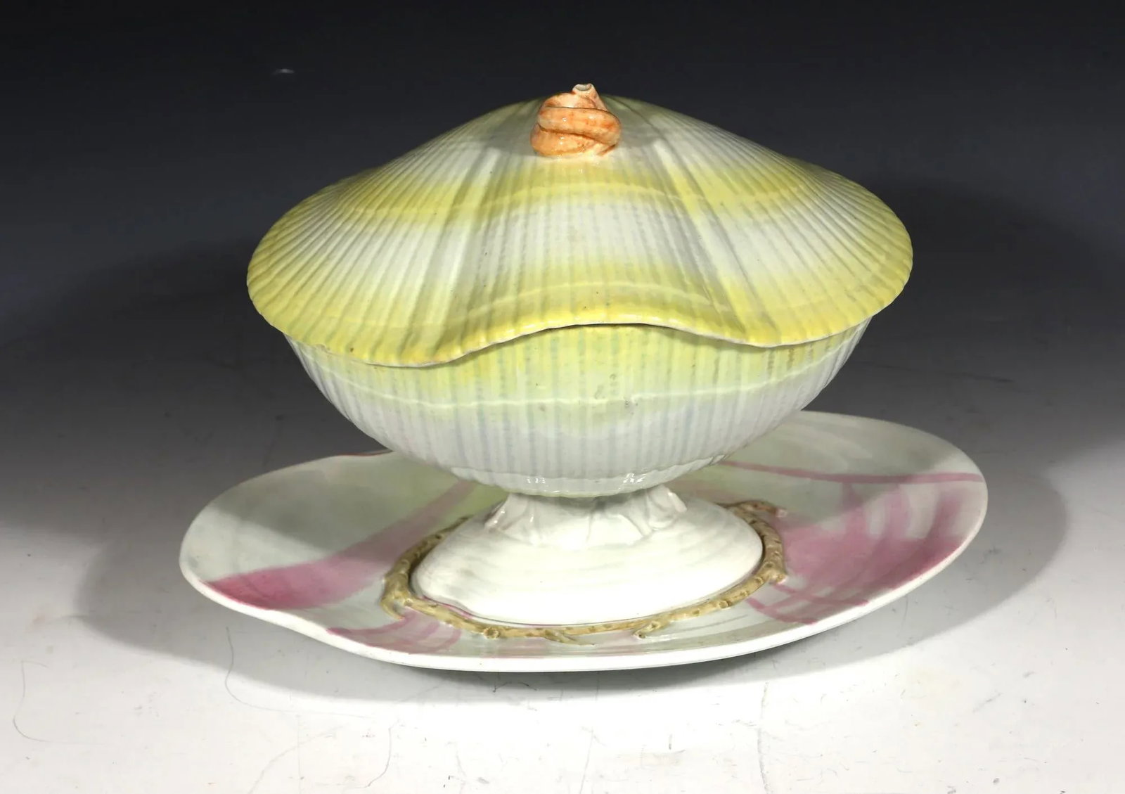Wedgwood Pearlware Nautilus Sauce Tureen, Cover & Stand - 3