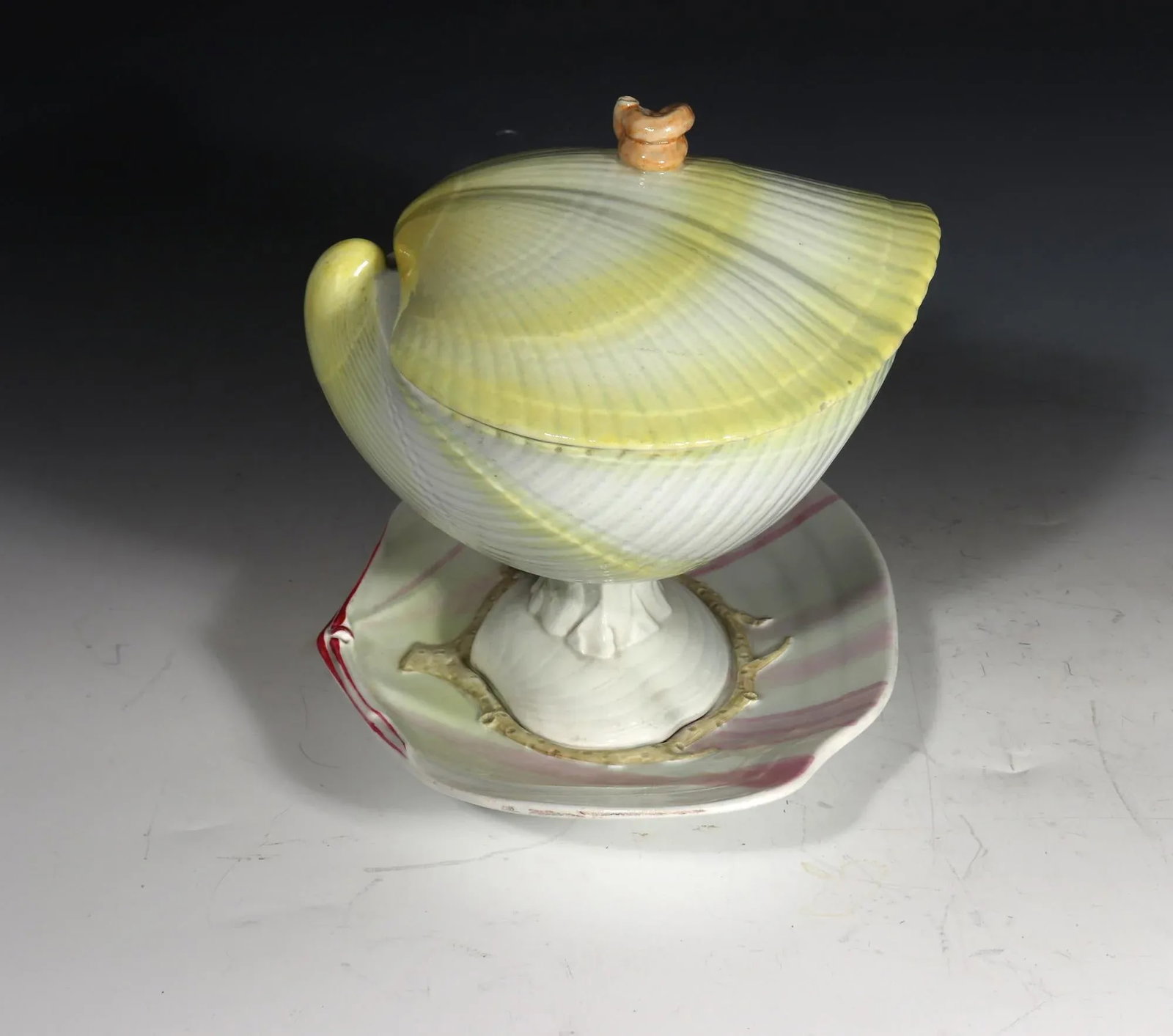 Wedgwood Pearlware Nautilus Sauce Tureen, Cover & Stand - 4