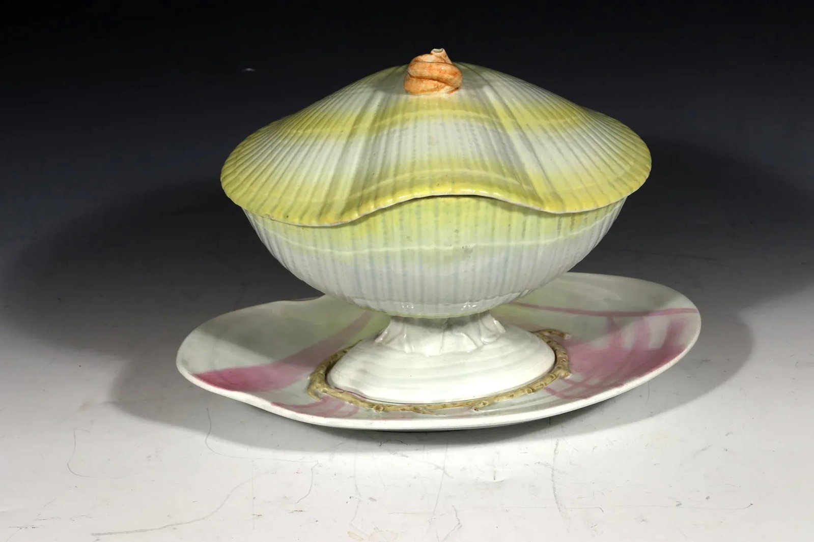 Wedgwood Pearlware Nautilus Sauce Tureen, Cover & Stand - 5