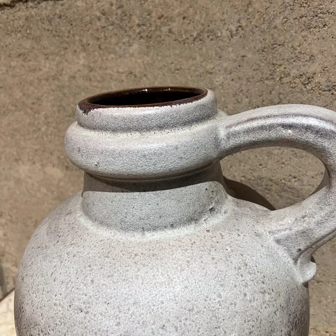1960s Lava Stripe Pottery Vessel Jug West Germany - 4