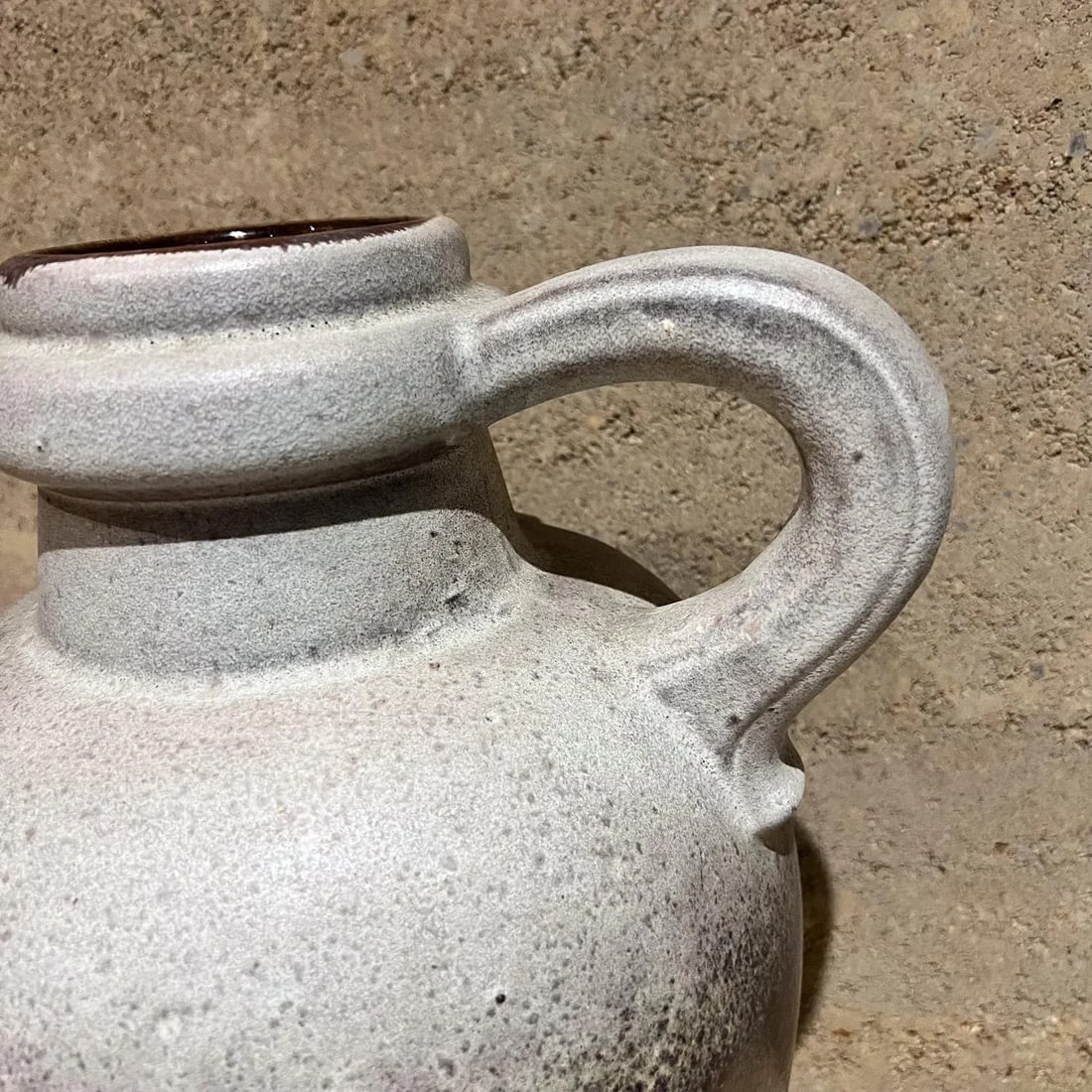 1960s Lava Stripe Pottery Vessel Jug West Germany - 6