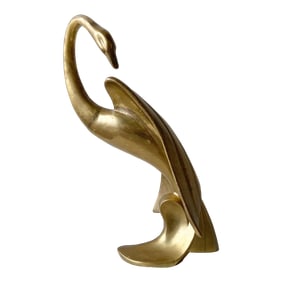 Vintage Mid Century Modern Brass Swan Sculpture by Dara International