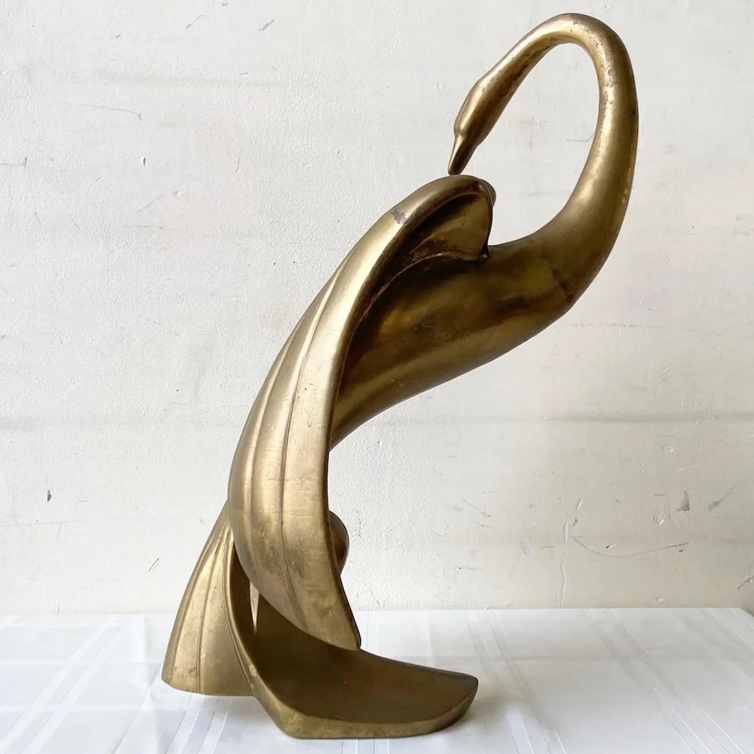 Vintage Mid Century Modern Brass Swan Sculpture by Dara International - 4