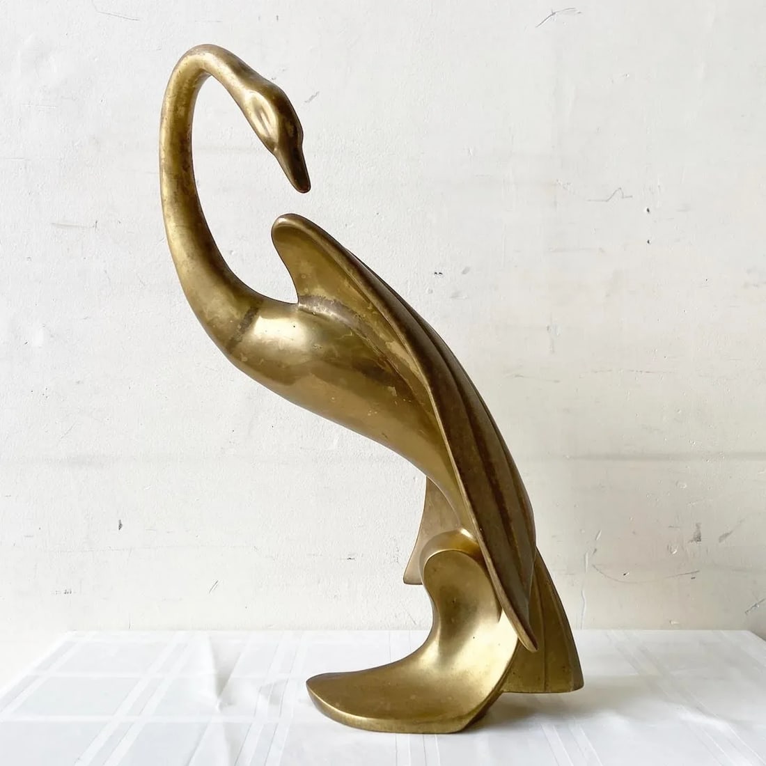 Vintage Mid Century Modern Brass Swan Sculpture by Dara International - 8