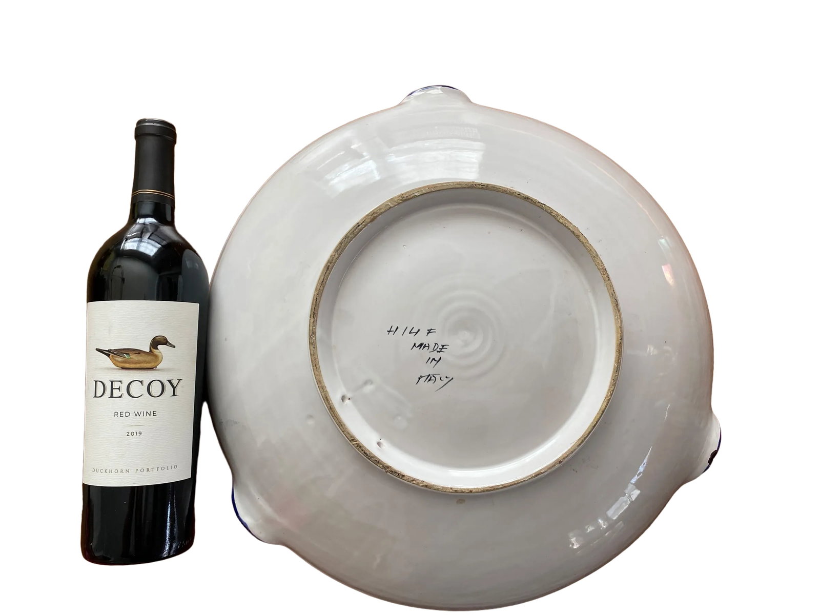 Vintage 1960s Large Handmade Italian American Bald Eagle and Flags Crest Seal Bowl Plate - 7