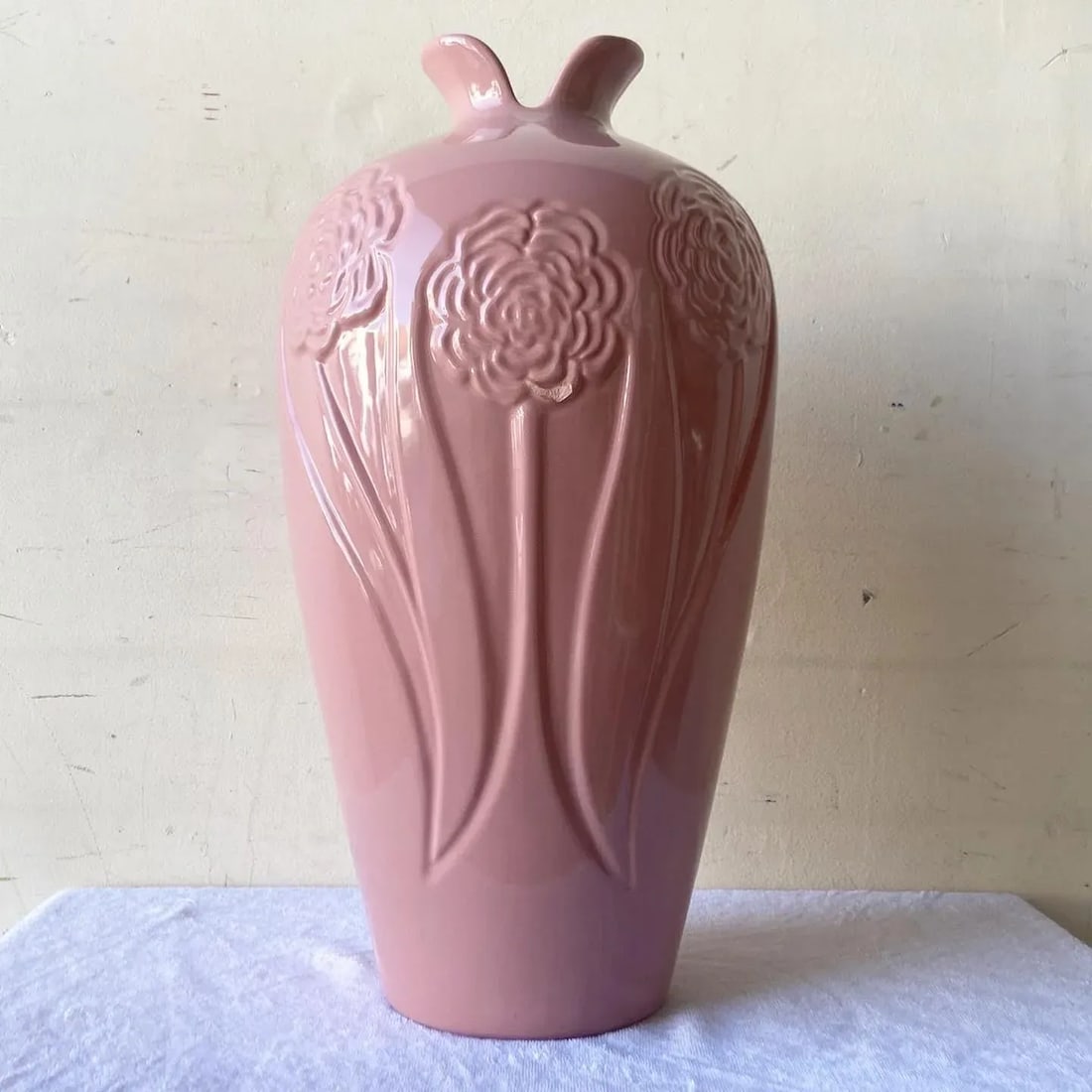 Postmodern Pink Ceramic Floral Vase - 2