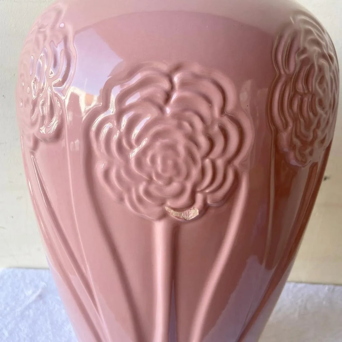 Postmodern Pink Ceramic Floral Vase - 3