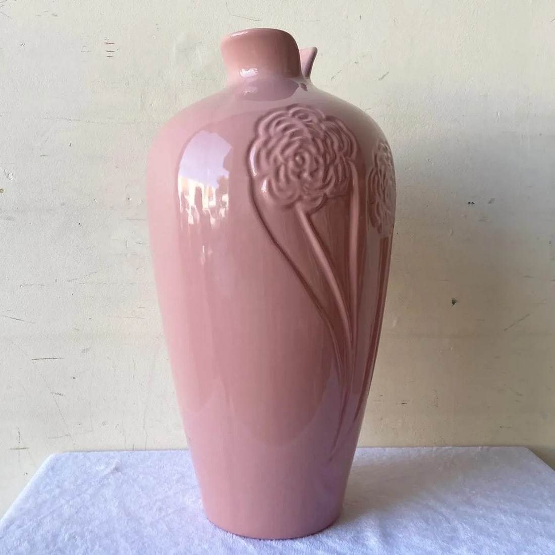 Postmodern Pink Ceramic Floral Vase - 4