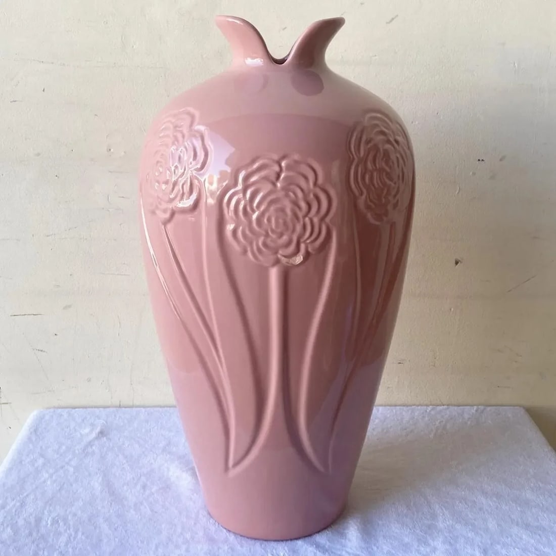 Postmodern Pink Ceramic Floral Vase - 8