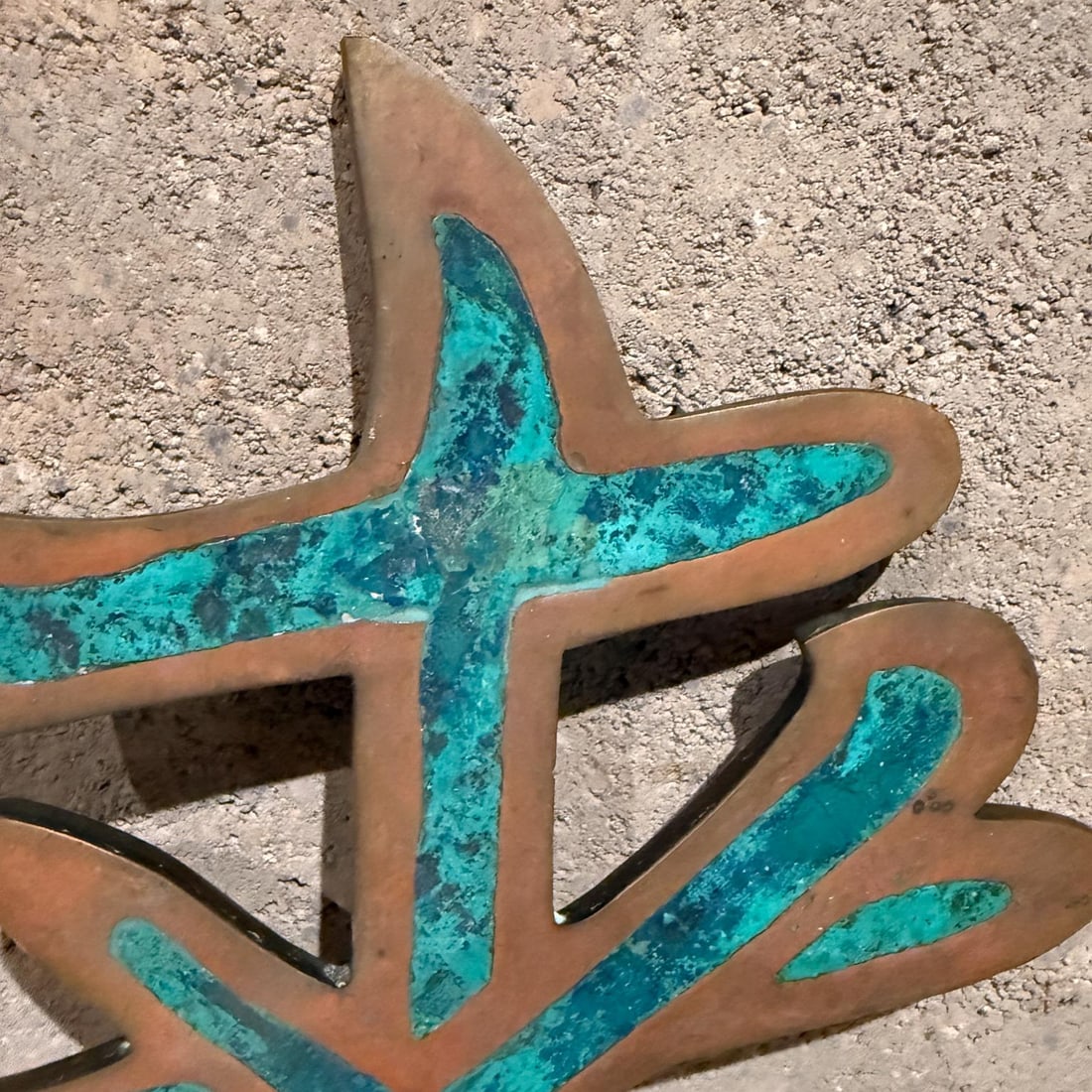 1950s Pepe Mendoza Chinese Letter Sculpture in Brass and Malachite Mexico - 14