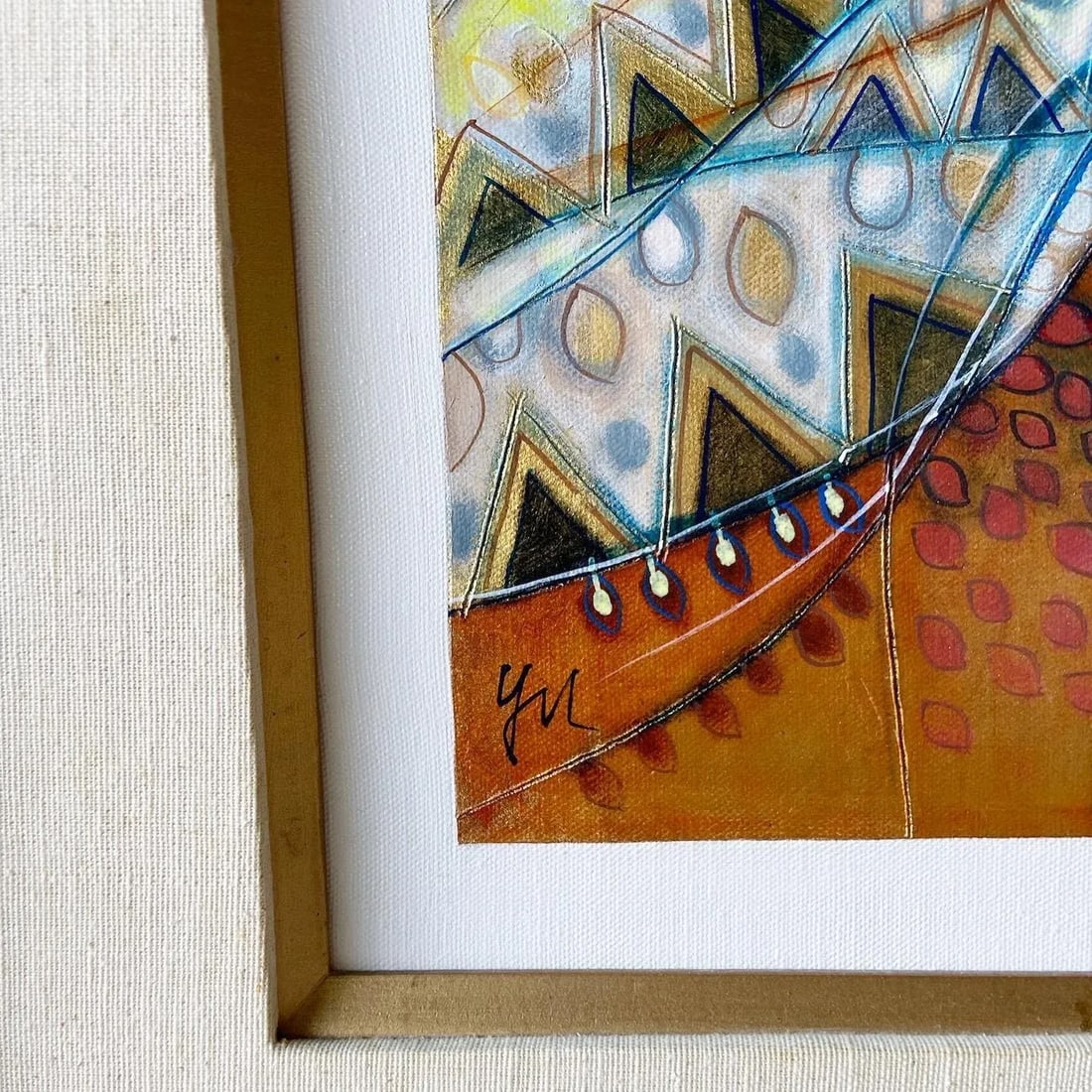 Original Framed Oil Painting of Woman With Cat - 3