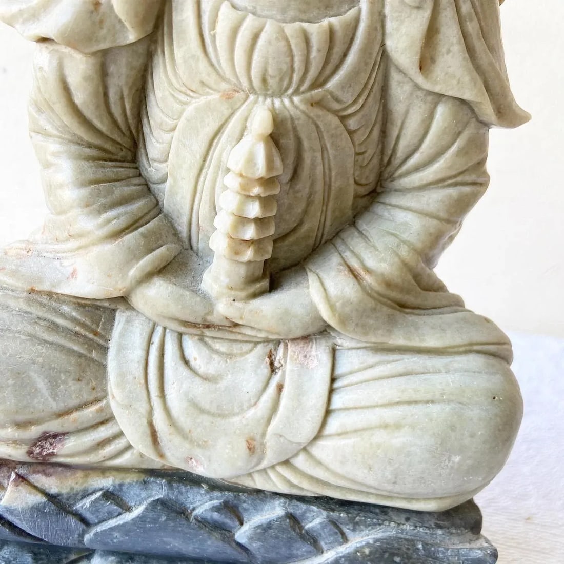 Hand Carved Soap Stone Chinese Buddha Sculpture - 8