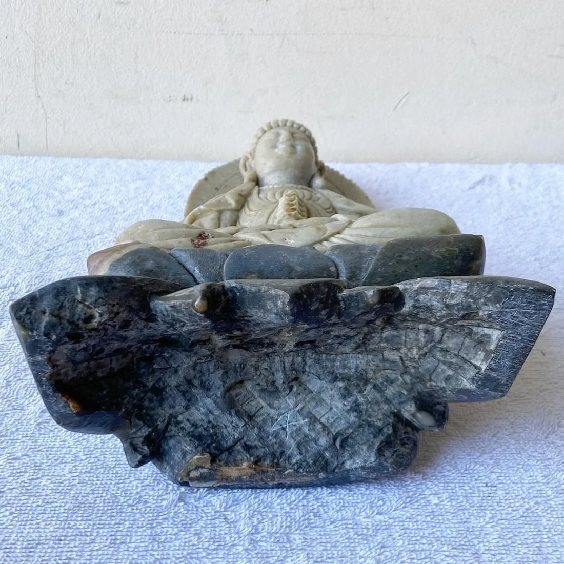 Hand Carved Soap Stone Chinese Buddha Sculpture - 9