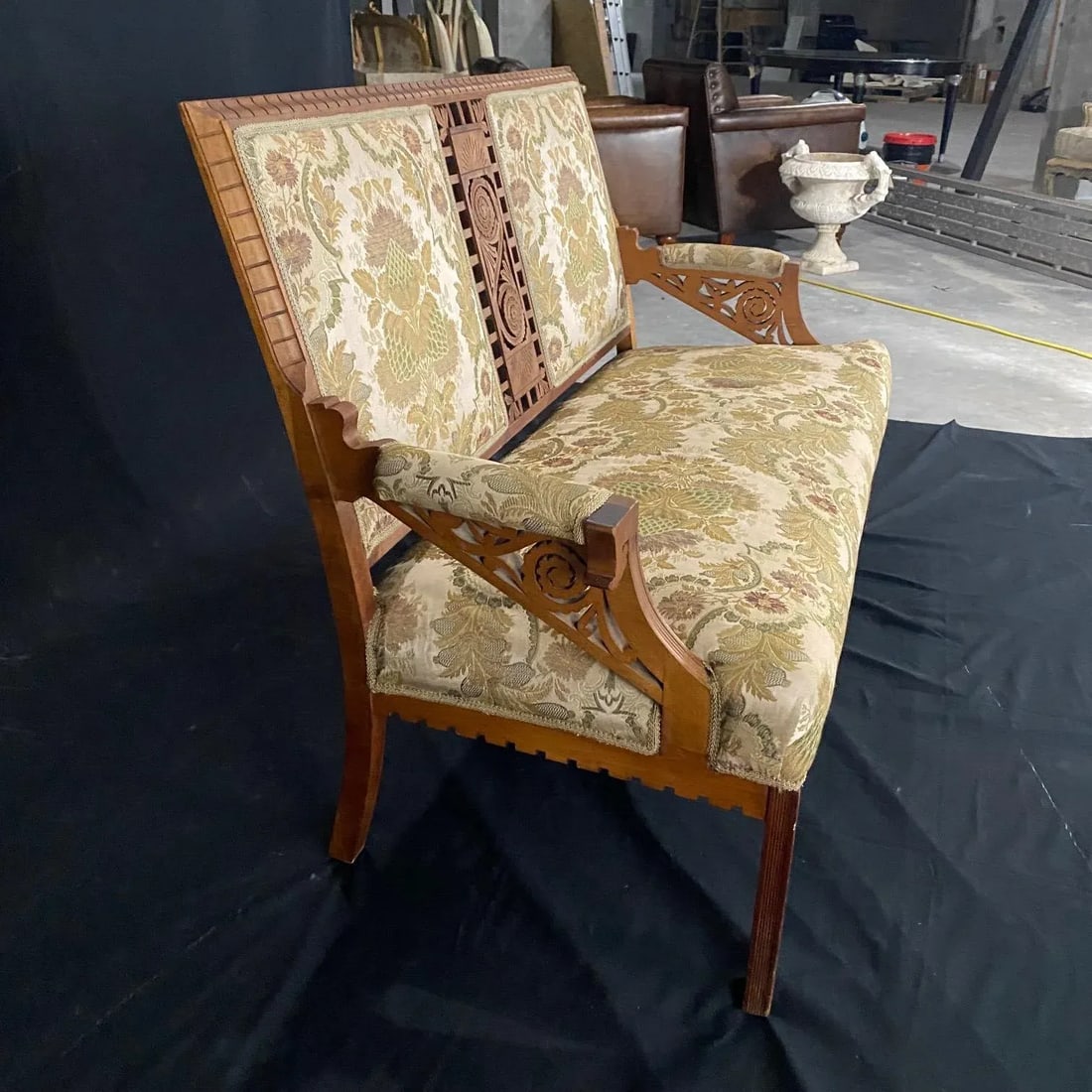 Authentic Rare Eastlake Aesthetic Movement Ornate Carved Walnut Loveseat - 5