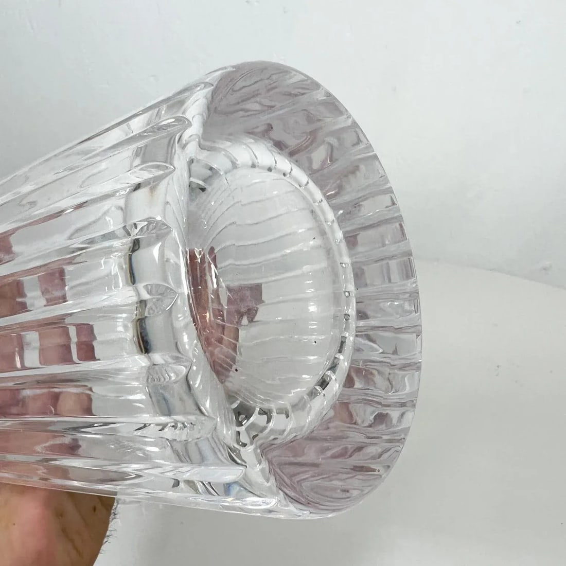 1960s Italian Ribbed Crystal Glass Decanter - 11