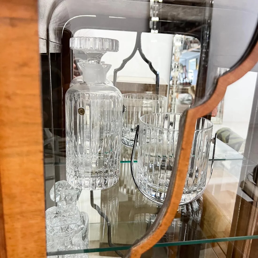1960s Italian Ribbed Crystal Glass Decanter - 12