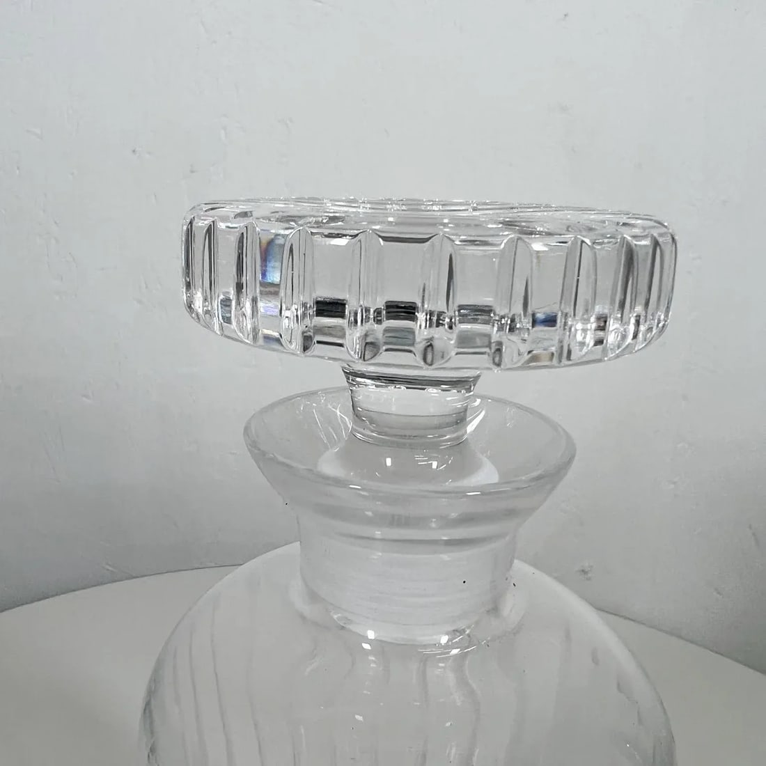 1960s Italian Ribbed Crystal Glass Decanter - 2