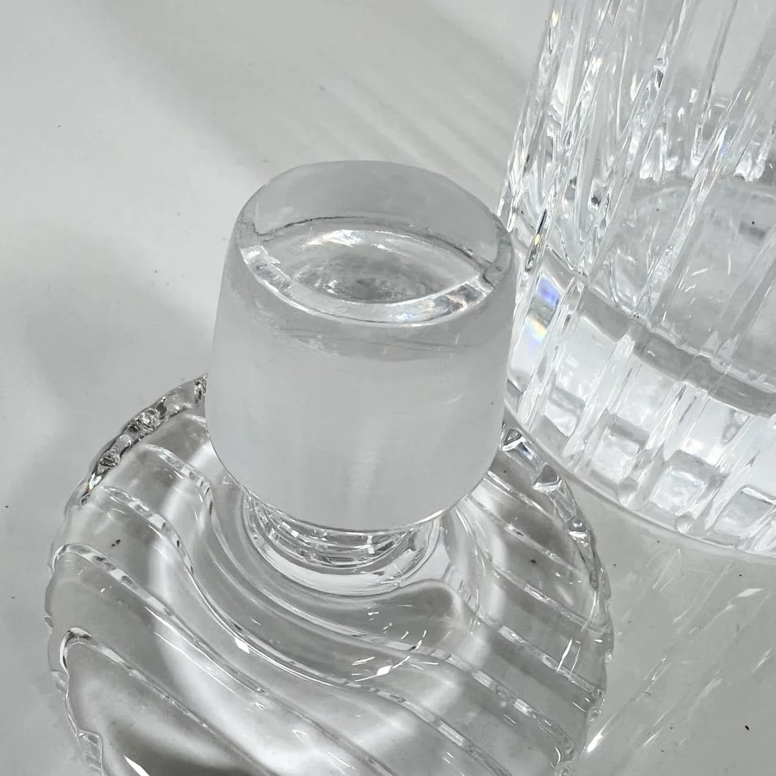1960s Italian Ribbed Crystal Glass Decanter - 6