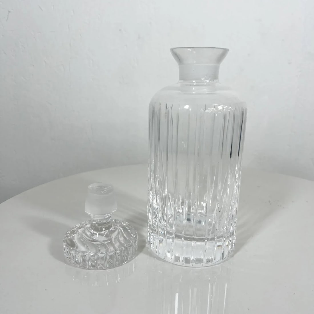 1960s Italian Ribbed Crystal Glass Decanter - 7